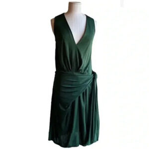 Women C&T COSTELLO TAGLIAPIETRA Green V-Neck Sleeveless Wrap Dress Sz 0